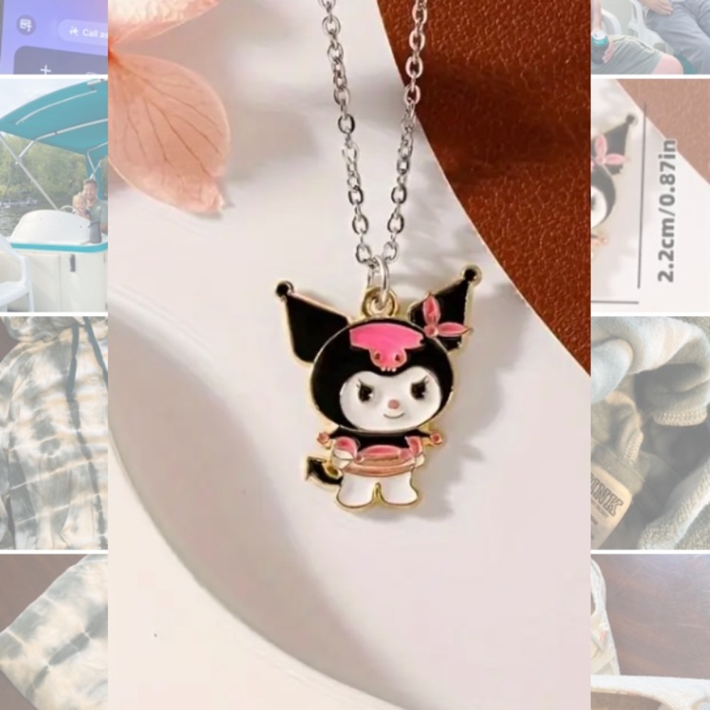 Sanrio Pink and Black Character Pendant Necklace - Picture 2 of 4